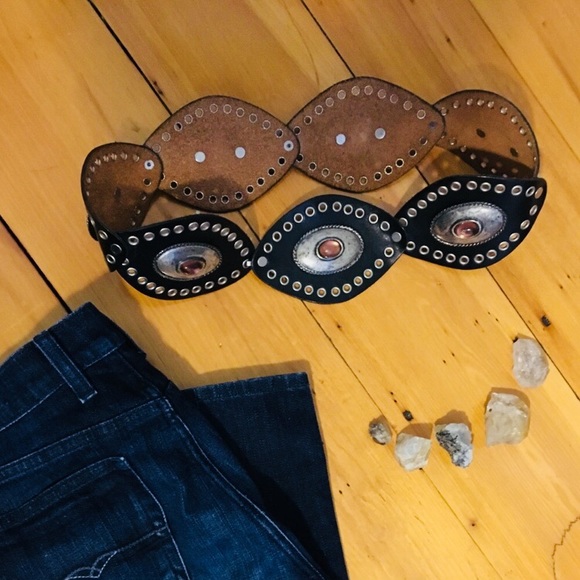 Streets Ahead Accessories - Gorgeous Genuine Leather Silver Cowboy Belt S